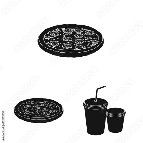 Isolated object of pizza and food symbol. Collection of pizza and italy stock symbol for web.