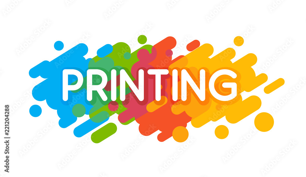 Logo for the printing studio. Vector colorful illustration on a white