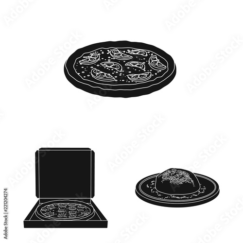 Isolated object of pizza and food logo. Set of pizza and italy vector icon for stock.