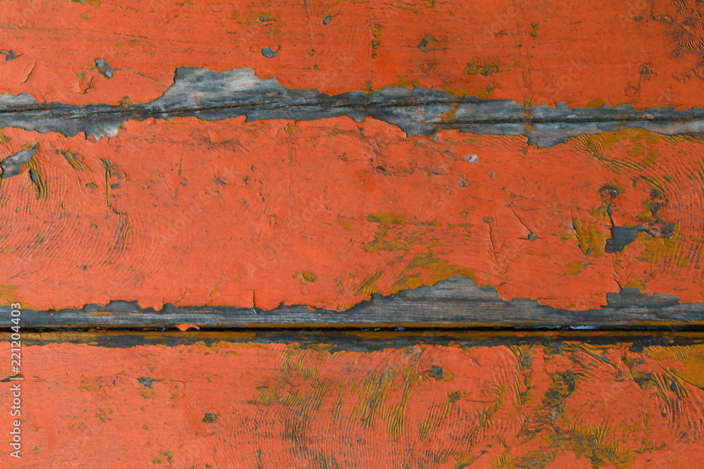 wooden deck background painted in orange