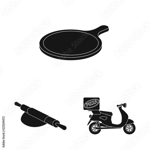 Vector design of pizza and food logo. Collection of pizza and italy stock symbol for web.