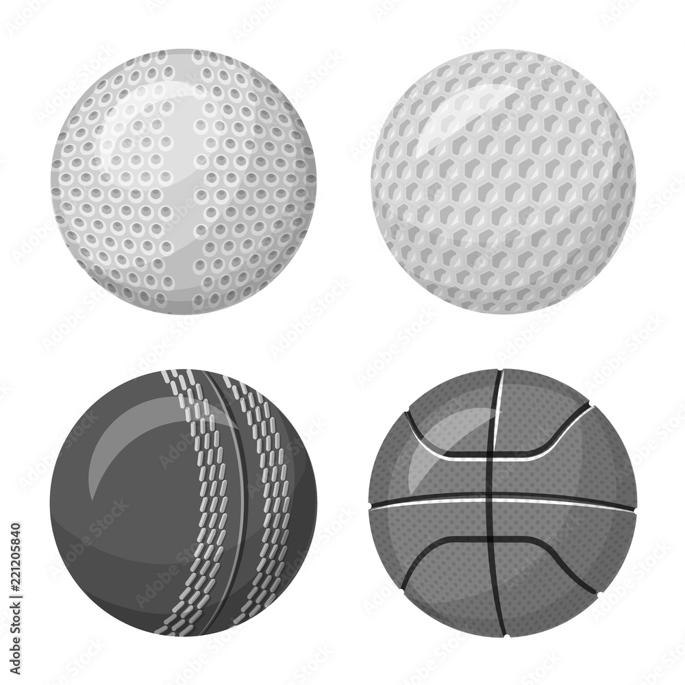 Vector illustration of sport and ball logo. Set of sport and athletic stock symbol for web.