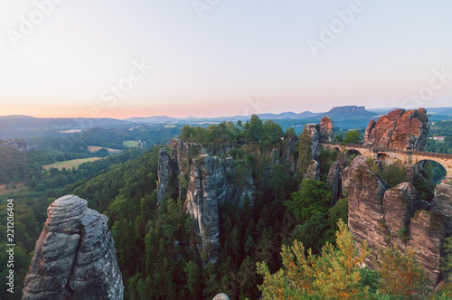 Obraz na płótnie Sunrise at Bastei w salonie