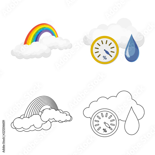 Isolated object of weather and weather symbol. Collection of weather and application stock symbol for web.