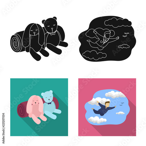 Vector design of dreams and night icon. Collection of dreams and bedroom vector icon for stock.