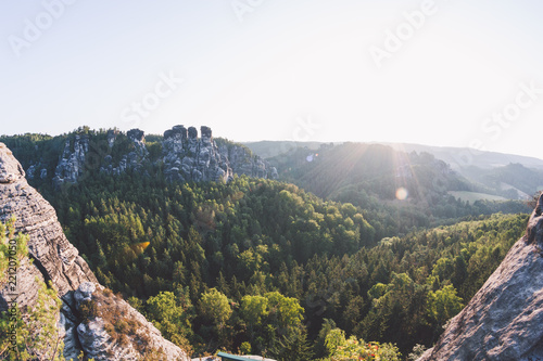Obraz na płótnie Sunrise at Bastei w salonie