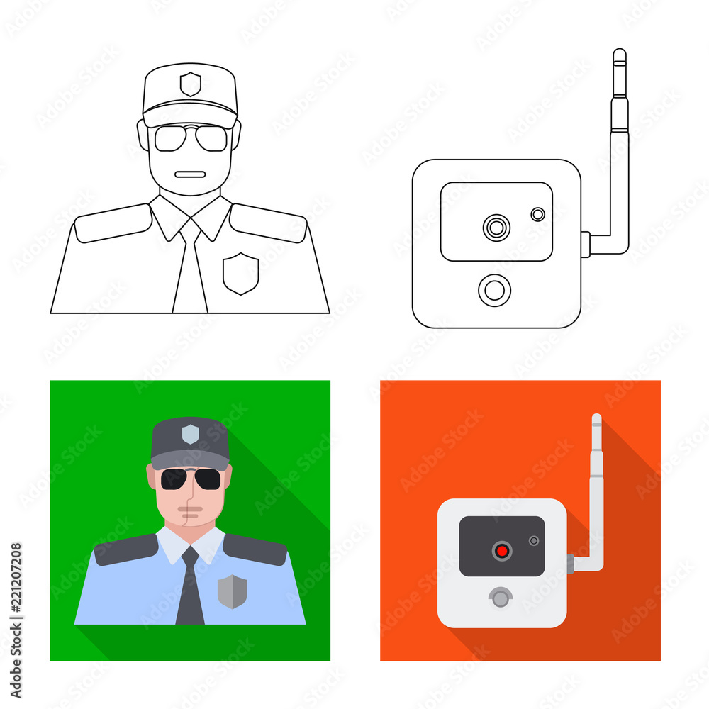 Isolated object of office and house icon. Collection of office and system stock vector illustration.