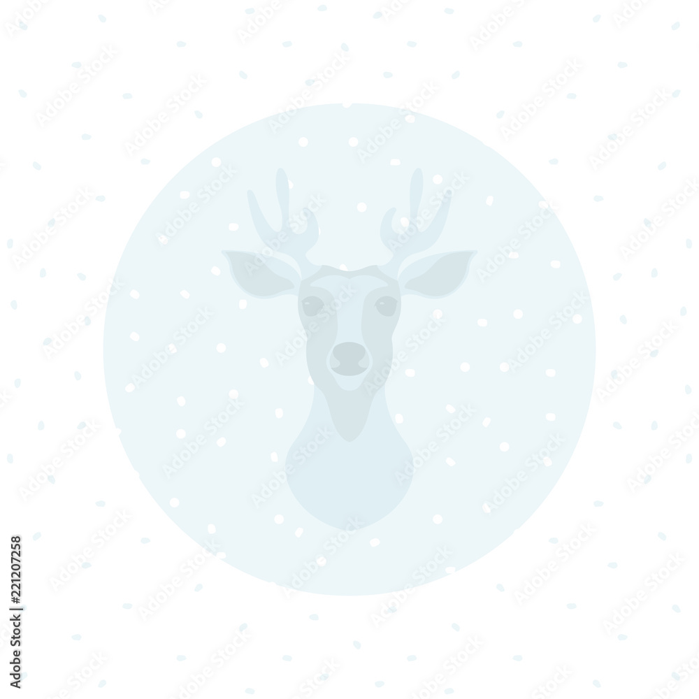 Deer and snow background. Vector illustration with blue deer on snow background. Elements for design for the new year or Christmas. Deer and snow background. Vector illustration with blue deer on snow background. Elements for design for the new year or Christmas.