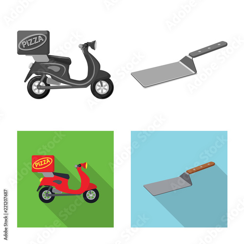Isolated object of pizza and food logo. Collection of pizza and italy vector icon for stock.