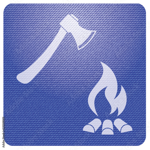 The ax and campfire icon