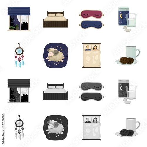 Isolated object of dreams and night icon. Set of dreams and bedroom stock symbol for web.