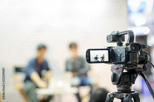 camera show viewfinder image catch motion in interview or broadcast wedding ceremony  catch feeling  stopped motion in best memorial day concept.Video Cinema From dslr camera.video cinema production .
