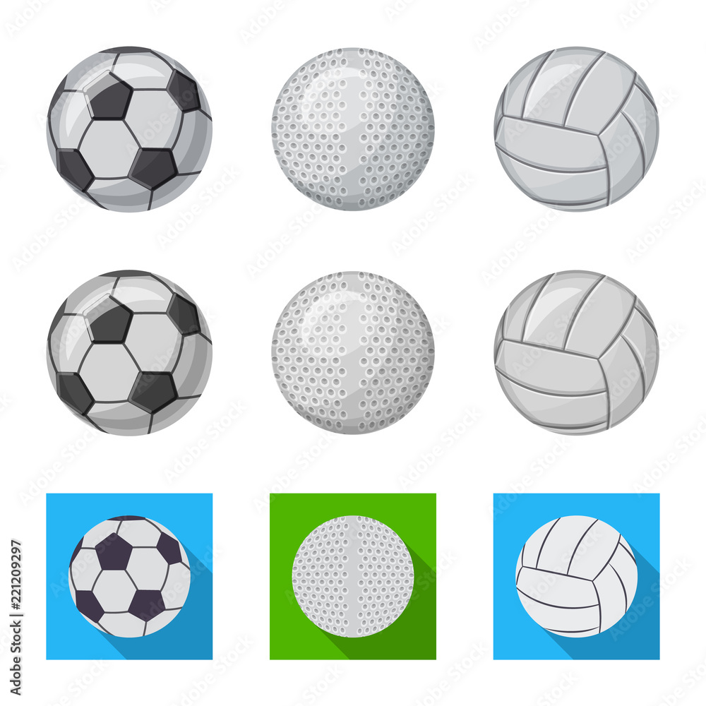Vector illustration of sport and ball symbol. Collection of sport and athletic stock symbol for web. Vector illustration of sport and ball symbol. Collection of sport and athletic stock symbol for web.