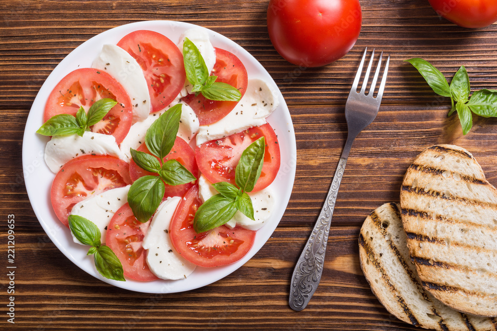 Caprese salad with mozzarella Caprese salad with mozzarella