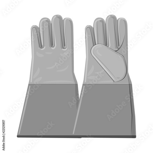 Isolated object of glove and winter symbol. Set of glove and equipment stock symbol for web.