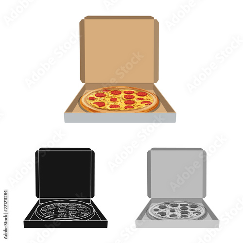 Vector illustration of pizza and food icon. Collection of pizza and italy vector icon for stock.