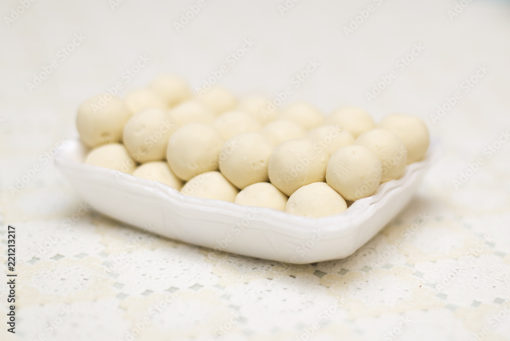Kazakh national kurt or round solid milk Kazakh national kurt or round solid milk