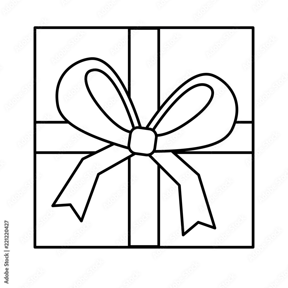 square gift box with bow and ribbon top view closed square gift box with bow and ribbon top view closed