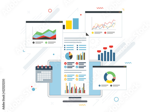 Concept of finance investment planning, analytics chart on mobile device.