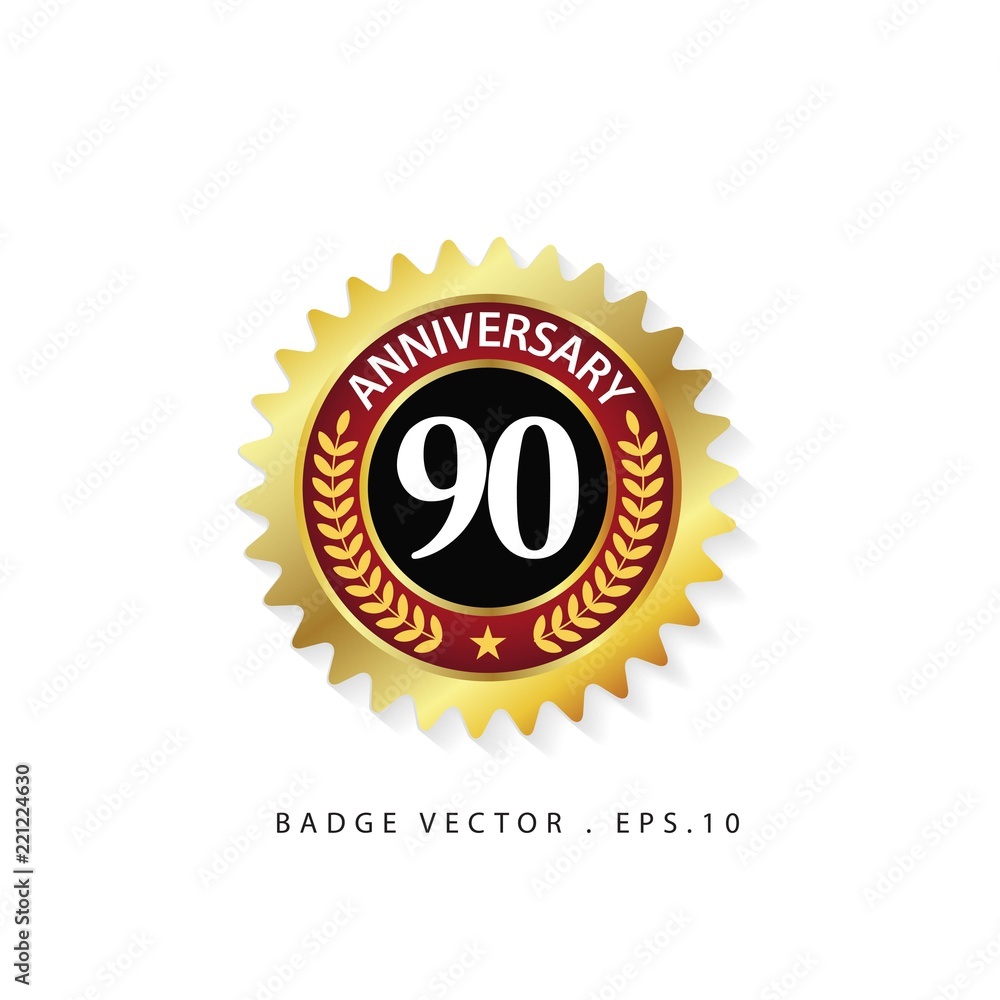 Naklejka premium Anniversary 90 Vector Template Design Illustration