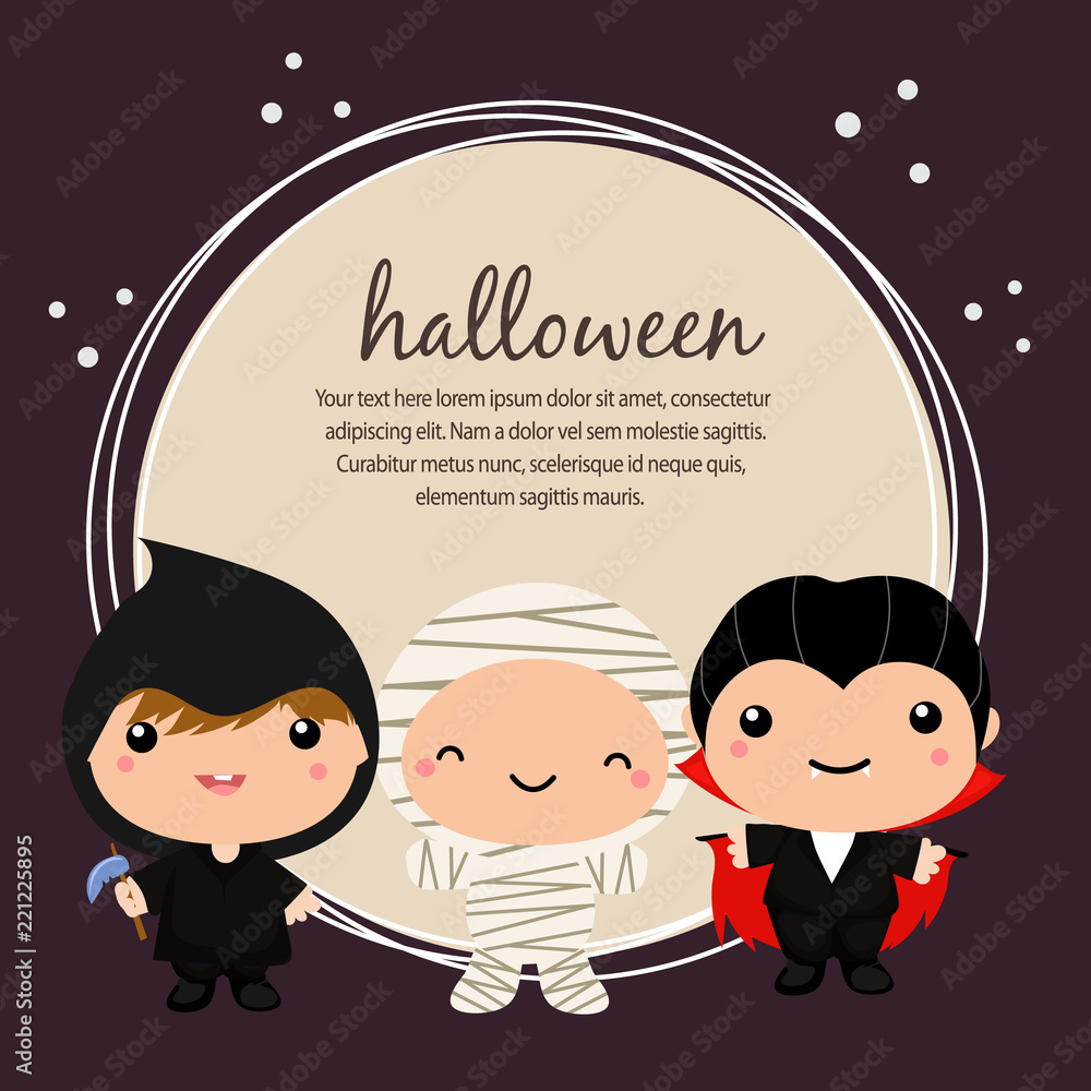 cute halloween card with dracula costume kid cute halloween card with dracula costume kid