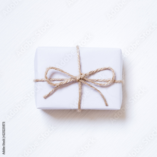 Purple color gift box on white background