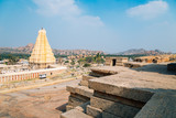 Sri Virupaksha temple from Hemakuta hill in Hampi, India