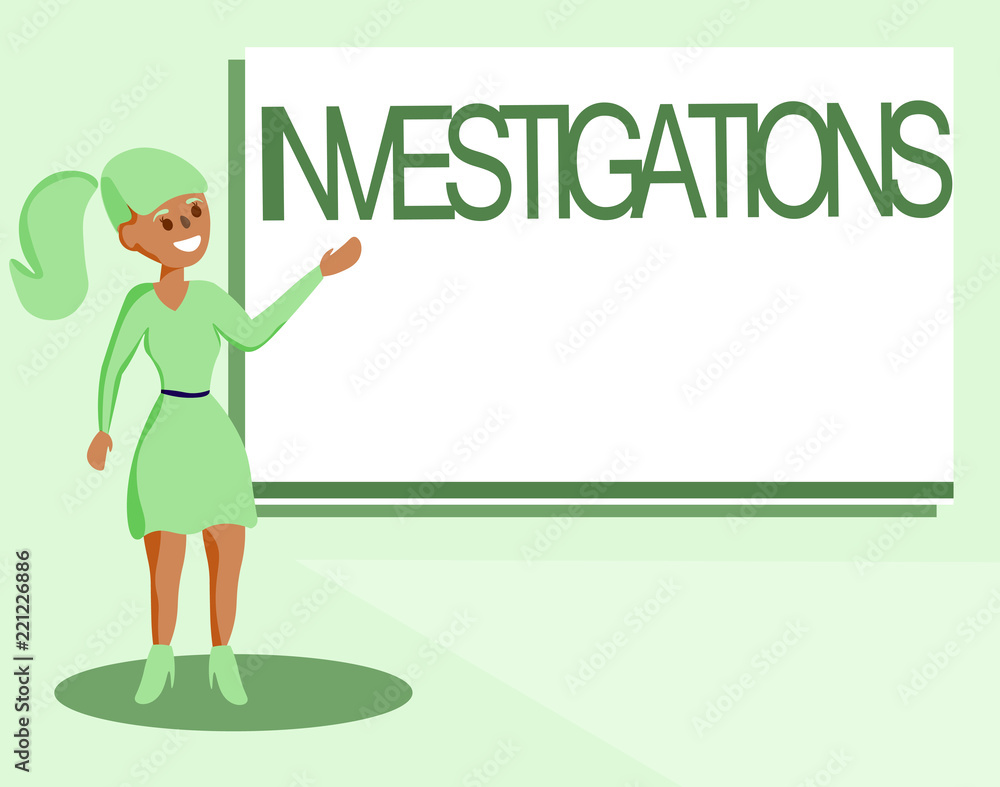 Text sign showing Investigations. Conceptual photo The formal action or systematic examination about something. Text sign showing Investigations. Conceptual photo The formal action or systematic examination about something.