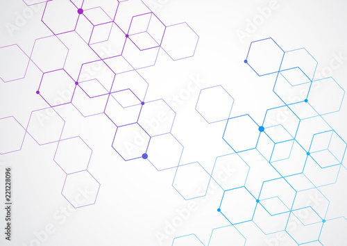 Abstract connecting dots and lines with geometric background. Modern technology connection science, Polygonal structure background. Vector illustration