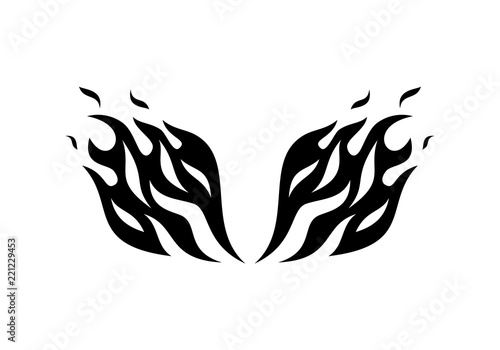 Wings in flame design vector