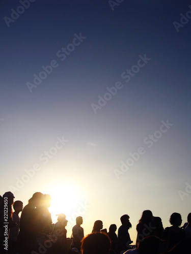 People Silhouette in Sunset