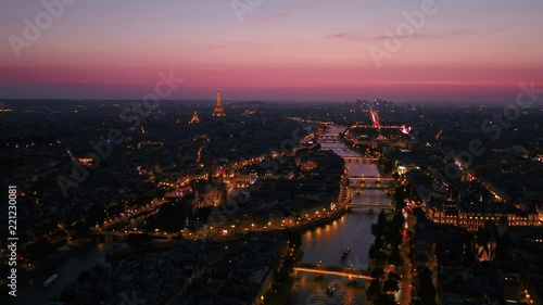 Aerial France Paris Notre Dame Cathedral