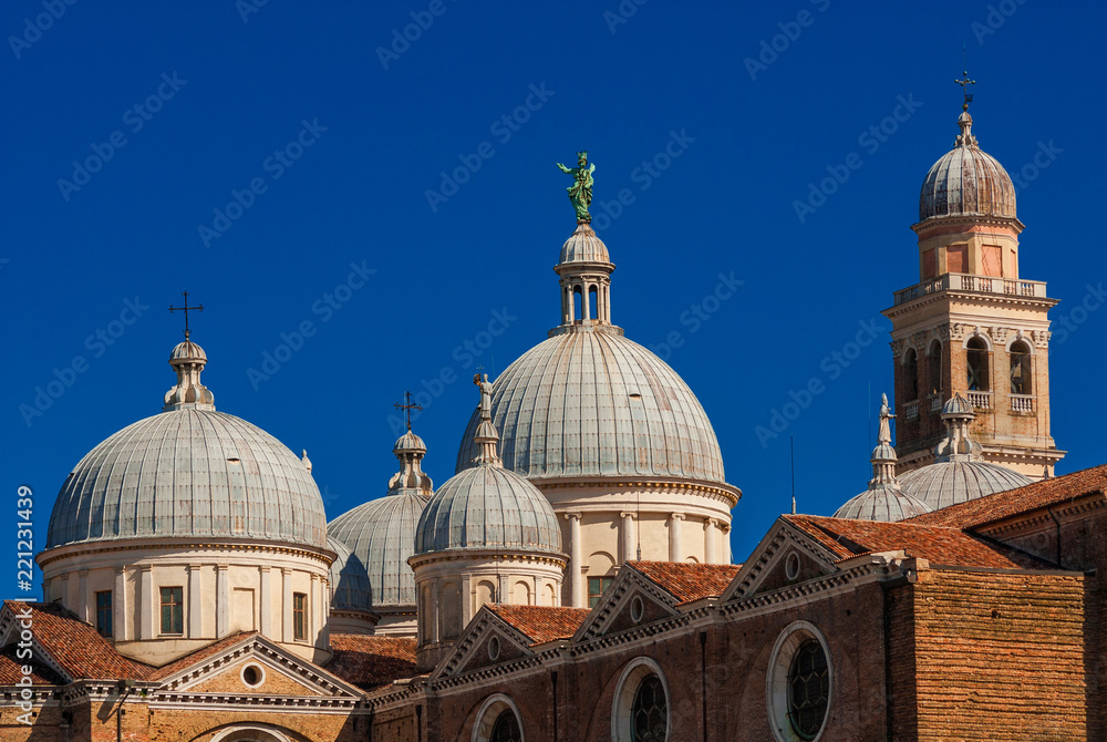 Abbey of St. Justina beautiful domes in the city of Padua (16-17th century)