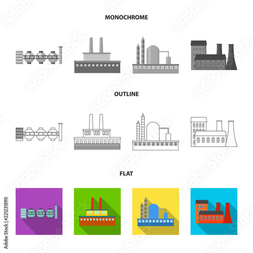 Industry, production.Factory set collection icons in flat,outline,monochrome style vector symbol stock illustration web.