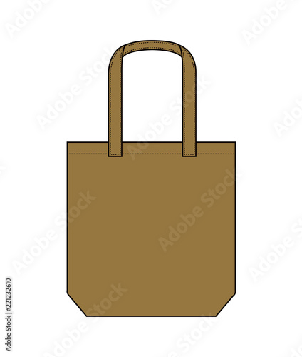 Tote bag / shopping bag / eco bag template illustration (brown)