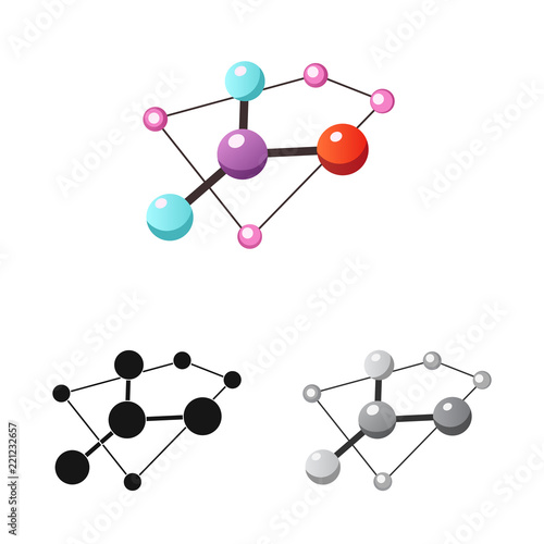 Vector design of genetic and plant sign. Collection of genetic and biotechnology stock vector illustration.