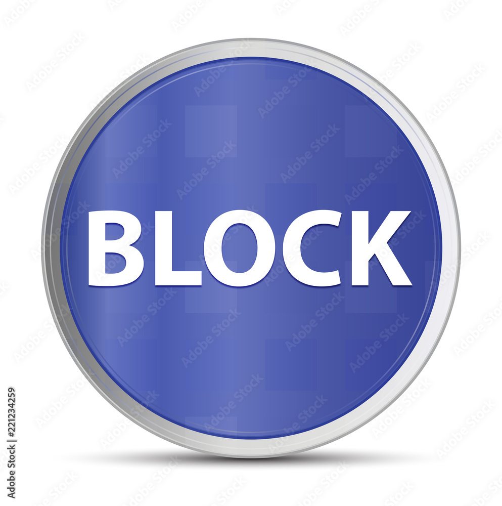 Block blue round button Block blue round button