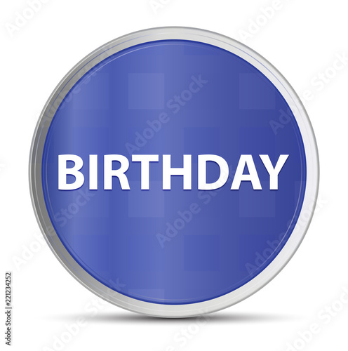 Birthday blue round button