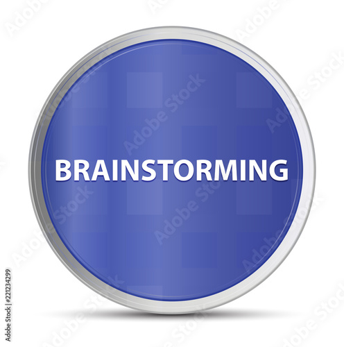 Brainstorming blue round button