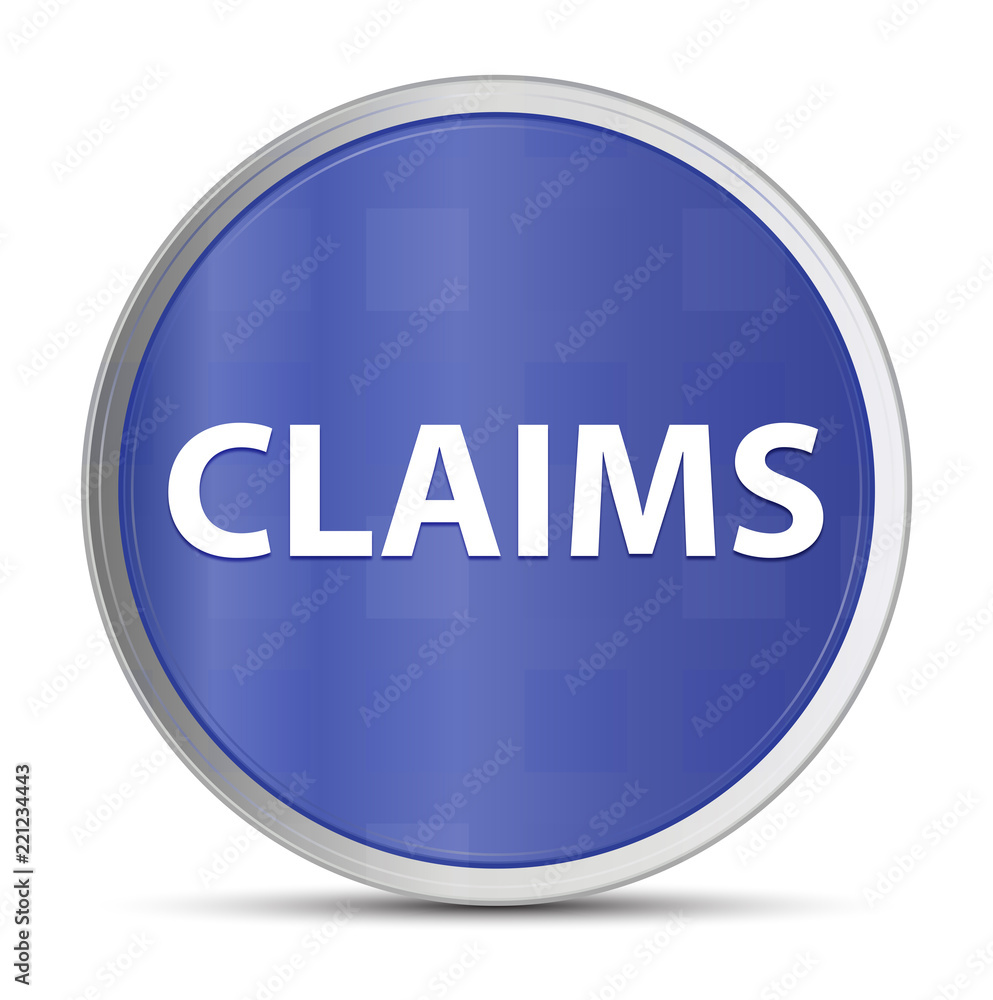 Claims blue round button Claims blue round button