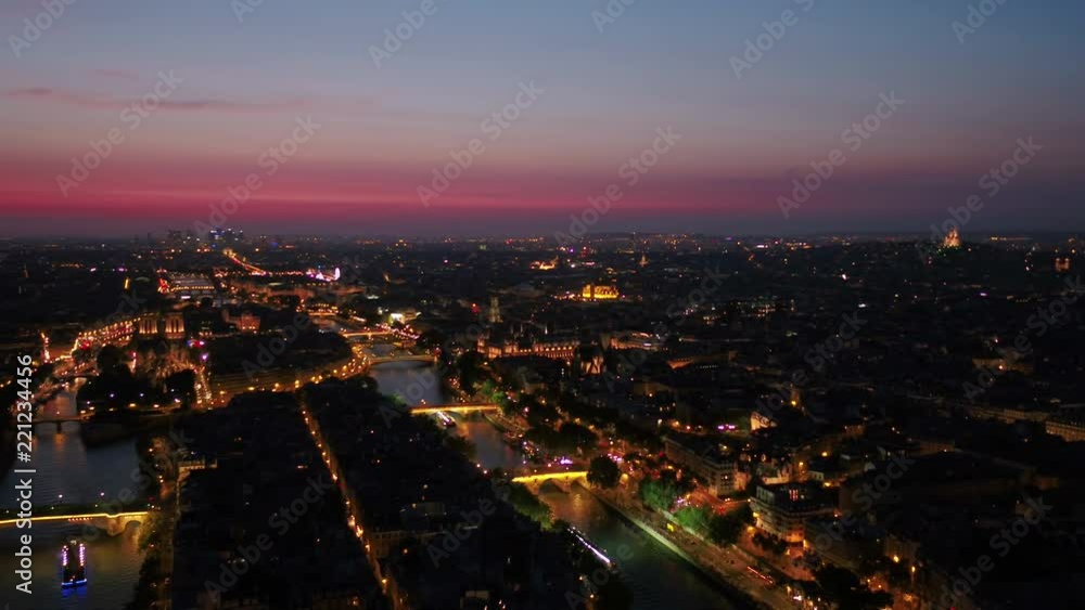 Aerial France Paris Notre Dame Cathedral Aerial France Paris Notre Dame Cathedral