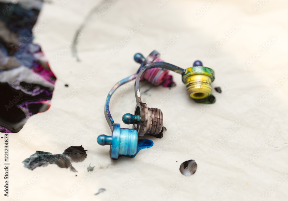 Fototapeta premium rubber cover from the printer cylinder for paint