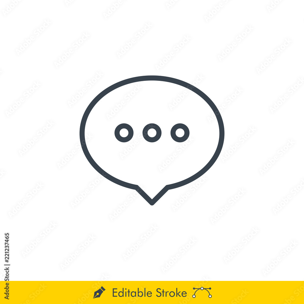 Chat (Message) Icon / Vector - In Line / Stroke Design Chat (Message) Icon / Vector - In Line / Stroke Design