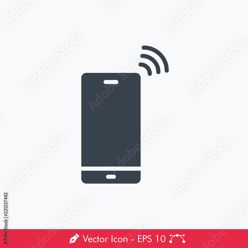 Smartphone with signal Icon / Vector