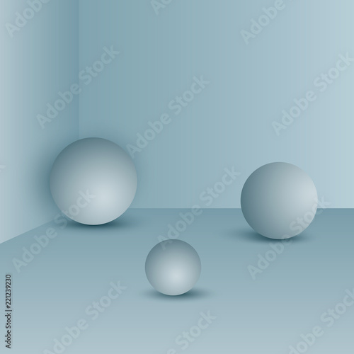 vector illustration of a turquoise spheres on a soft background
