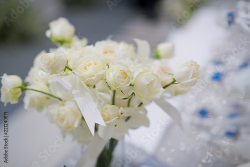 rose flower background, flower pot,  white rose,  colorful background, fresh rose, bunch of flower © waranyu