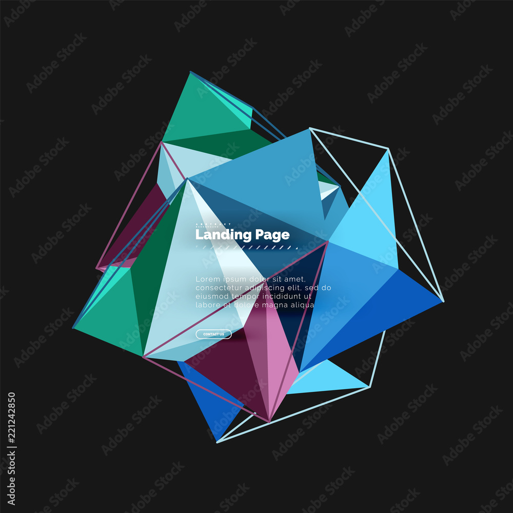 Vector 3d triangle abstract background, polygonal geometric design Vector 3d triangle abstract background, polygonal geometric design