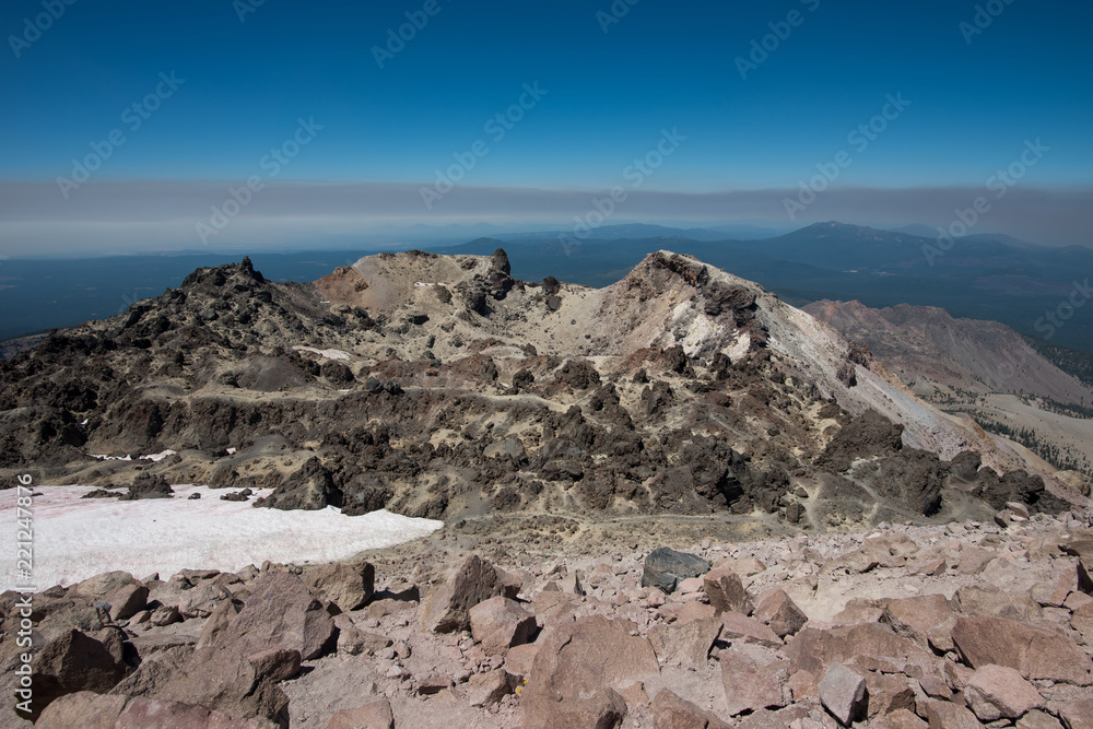 Volcanic Geological Formation on the Top of Lassen Peak, Lassen Volcanic National Park, California