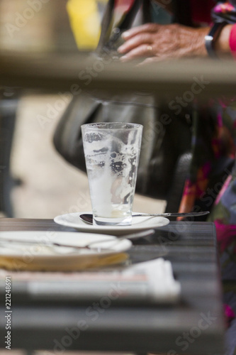 Empty Latte Glass & Plate