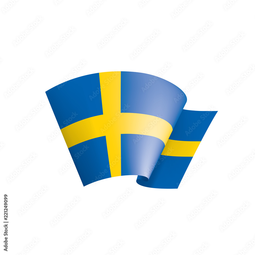 Sweden flag, vector illustration on a white background Sweden flag, vector illustration on a white background
